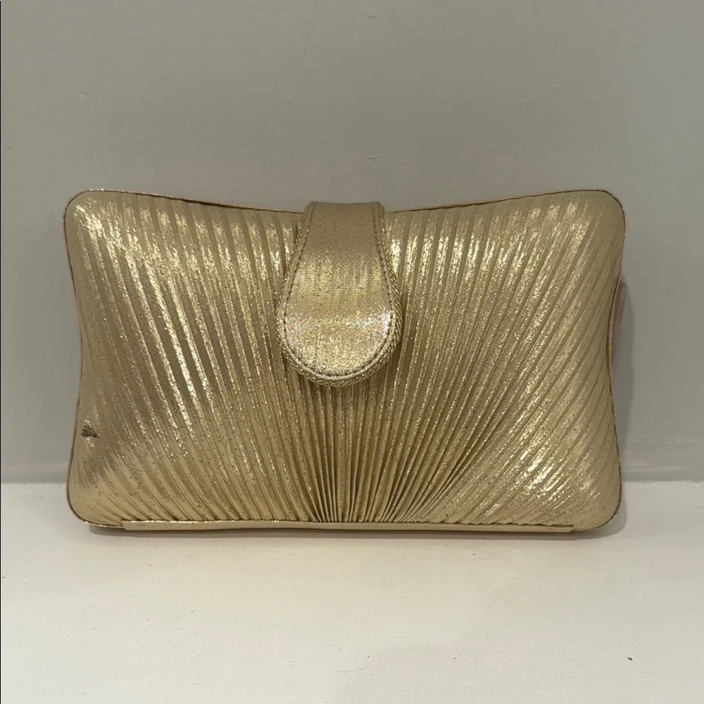 Gold Clutch & Leopard Print Wallet Bundle - Picture 7 of 10